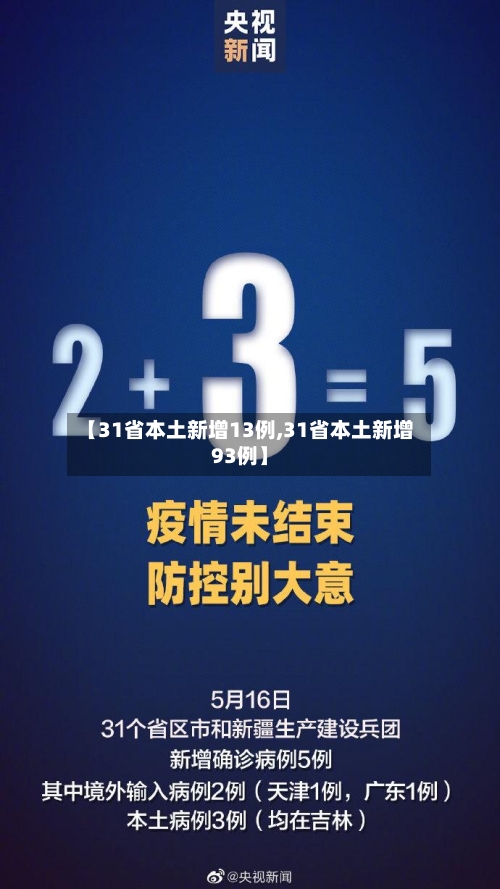 【31省本土新增13例,31省本土新增93例】
