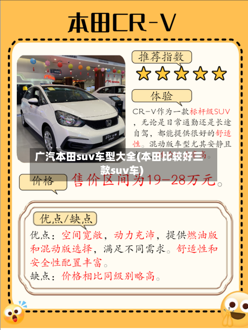 广汽本田suv车型大全(本田比较好三款suv车)
