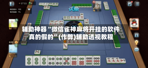 辅助神器“微信雀神麻将开挂的软件真的假的”(作弊)辅助透视教程-第2张图片