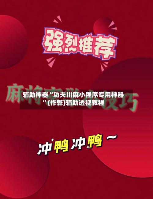 辅助神器“功夫川麻小程序专用神器”(作弊)辅助透视教程-第2张图片