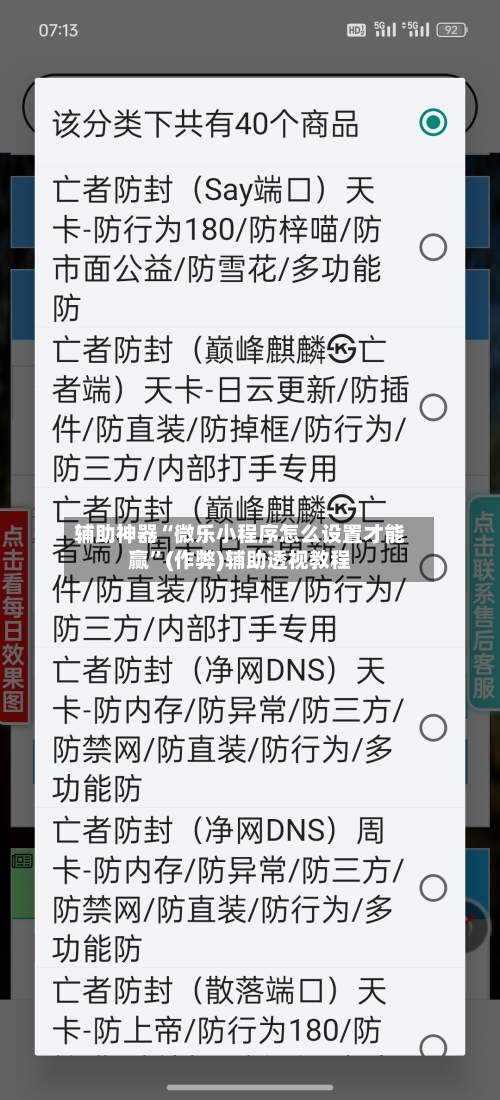 辅助神器“微乐小程序怎么设置才能赢”(作弊)辅助透视教程-第2张图片