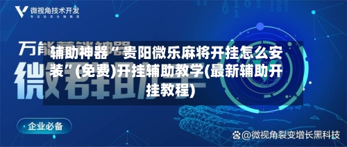 辅助神器“ 贵阳微乐麻将开挂怎么安装	”(免费)开挂辅助教学(最新辅助开挂教程)-第2张图片