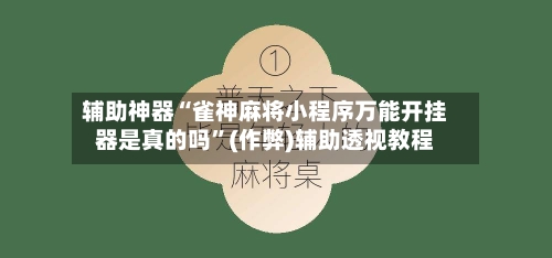 辅助神器“雀神麻将小程序万能开挂器是真的吗	”(作弊)辅助透视教程-第2张图片