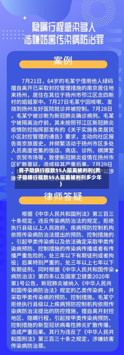 男子隐瞒行程致55人隔离被判刑(男子隐瞒行程致55人隔离被判刑多少年)-第2张图片