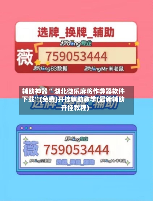 辅助神器“ 湖北微乐麻将作弊器软件下载”(免费)开挂辅助教学(最新辅助开挂教程)