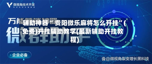 辅助神器“ 贵阳微乐麻将怎么开挂”(免费)开挂辅助教学(最新辅助开挂教程)-第3张图片