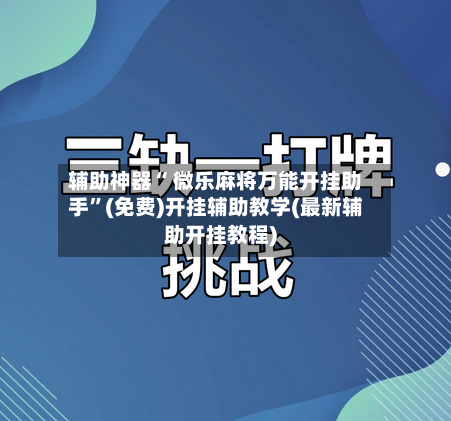 辅助神器“ 微乐麻将万能开挂助手”(免费)开挂辅助教学(最新辅助开挂教程)-第3张图片