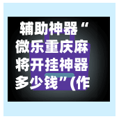 辅助神器“微乐重庆麻将开挂神器多少钱”(作弊)辅助透视教程-第3张图片