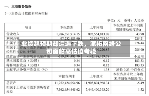 业绩超预期却遭遇下跌，派拓网络公司面临高估值考验-第3张图片