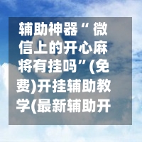 辅助神器“ 微信上的开心麻将有挂吗”(免费)开挂辅助教学(最新辅助开挂教程)-第2张图片