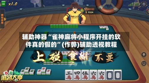 辅助神器“雀神麻将小程序开挂的软件真的假的”(作弊)辅助透视教程-第3张图片