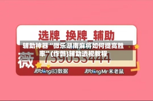 辅助神器“微乐湖南麻将如何提高胜率”(作弊)辅助透视教程-第2张图片
