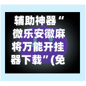 辅助神器“ 微乐安徽麻将万能开挂器下载	”(免费)开挂辅助教学(最新辅助开挂教程)-第2张图片