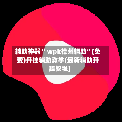 辅助神器“ wpk德州辅助”(免费)开挂辅助教学(最新辅助开挂教程)-第3张图片