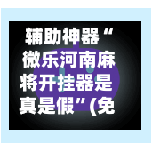 辅助神器“ 微乐河南麻将开挂器是真是假	”(免费)开挂辅助教学(最新辅助开挂教程)-第2张图片