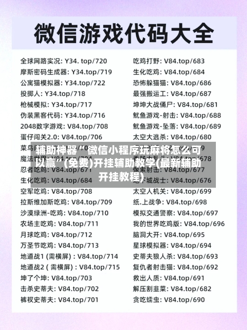 辅助神器“ 微信小程序玩麻将怎么可以赢	”(免费)开挂辅助教学(最新辅助开挂教程)-第2张图片