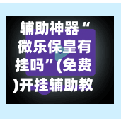 辅助神器“ 微乐保皇有挂吗”(免费)开挂辅助教学(最新辅助开挂教程)-第2张图片