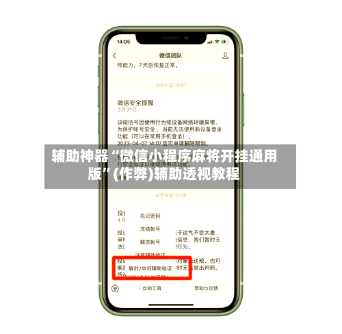 辅助神器“微信小程序麻将开挂通用版”(作弊)辅助透视教程-第2张图片