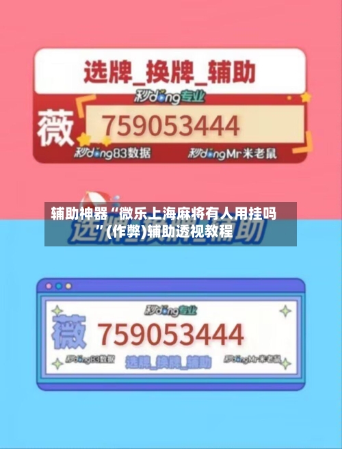 辅助神器“微乐上海麻将有人用挂吗”(作弊)辅助透视教程-第2张图片