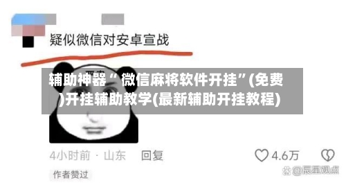 辅助神器“ 微信麻将软件开挂”(免费)开挂辅助教学(最新辅助开挂教程)