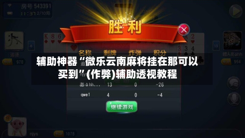 辅助神器“微乐云南麻将挂在那可以买到	”(作弊)辅助透视教程-第2张图片
