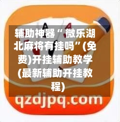 辅助神器“ 微乐湖北麻将有挂吗”(免费)开挂辅助教学(最新辅助开挂教程)-第2张图片