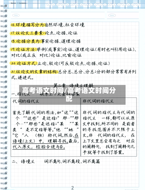 高考语文时间/高考语文时间分配