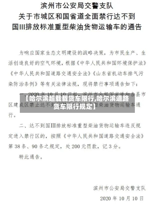 【哈尔滨超载载货车限行,哈尔滨道路货车限行规定】-第3张图片