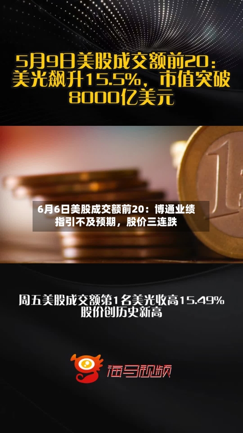 6月6日美股成交额前20：博通业绩指引不及预期	，股价三连跌-第2张图片